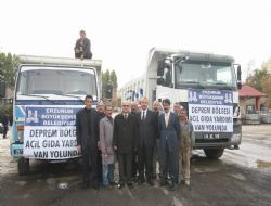 Yardım tırları Van yollarında